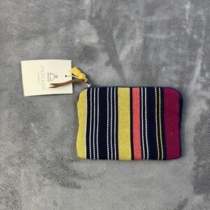 Mercado Global Pouch Womens Upcycled Handmade Stripe Bag Guatemala NEW